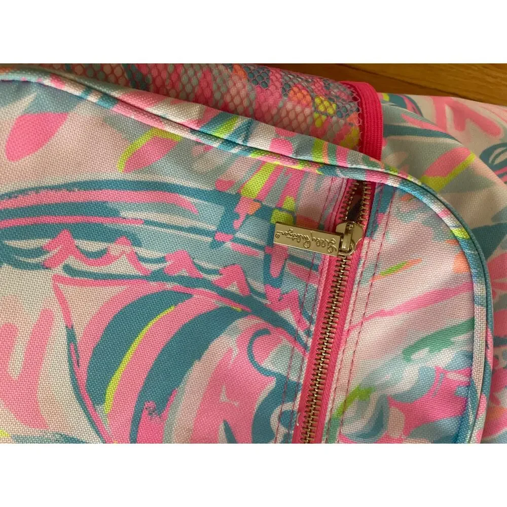 Lilly Pulitzer Suitcase Insulated Rolling Cooler Bag Pink Carnivale Coral Rare